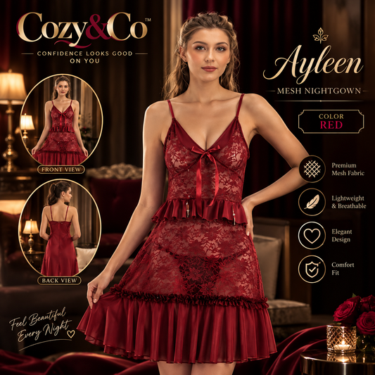 Cozy & Co™ Ayleen Mesh NightGown 2-piece Set