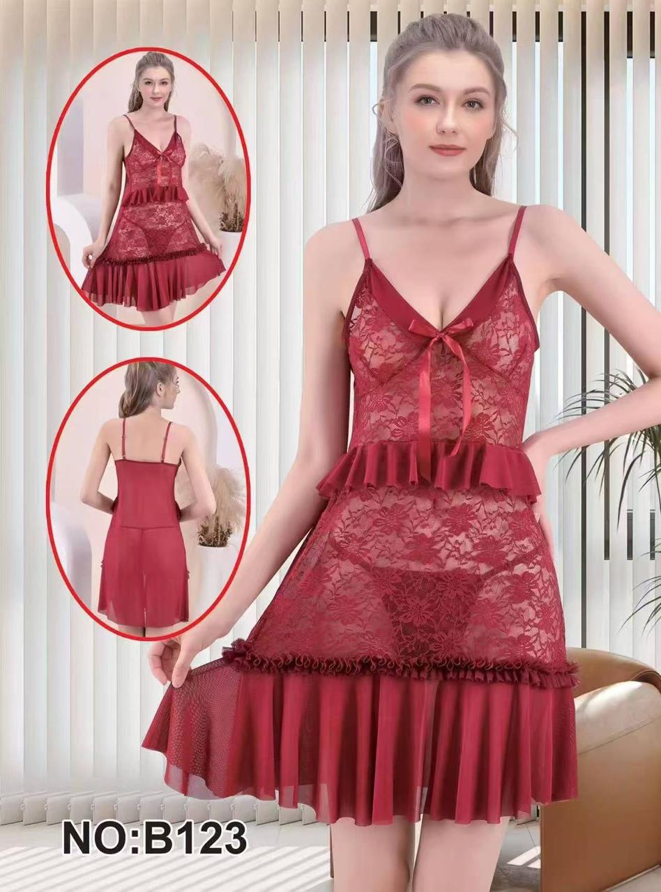 Honeymoon Transparent Net Nighty Bridal Night Suit