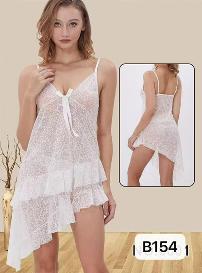 Honeymoon Transparent Net Nighty Bridal Night Suit