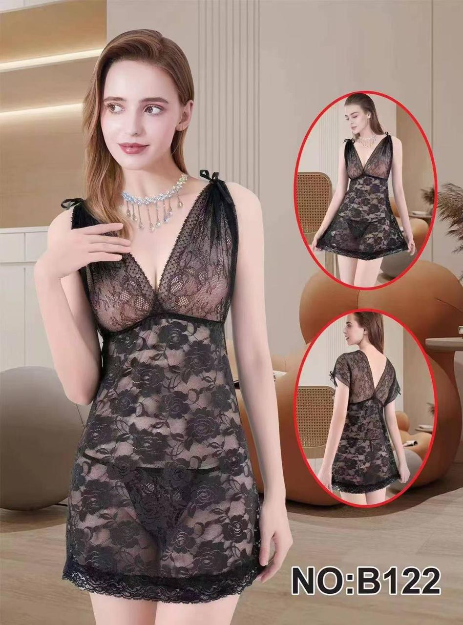 Honeymoon Transparent Net Nighty Bridal Night Suit
