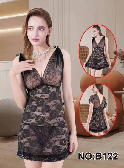 Honeymoon Transparent Net Nighty Bridal Night Suit