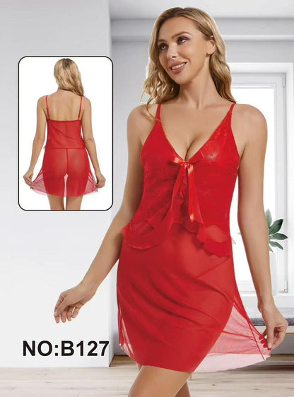 Honeymoon Transparent Net Nighty Bridal Night Suit